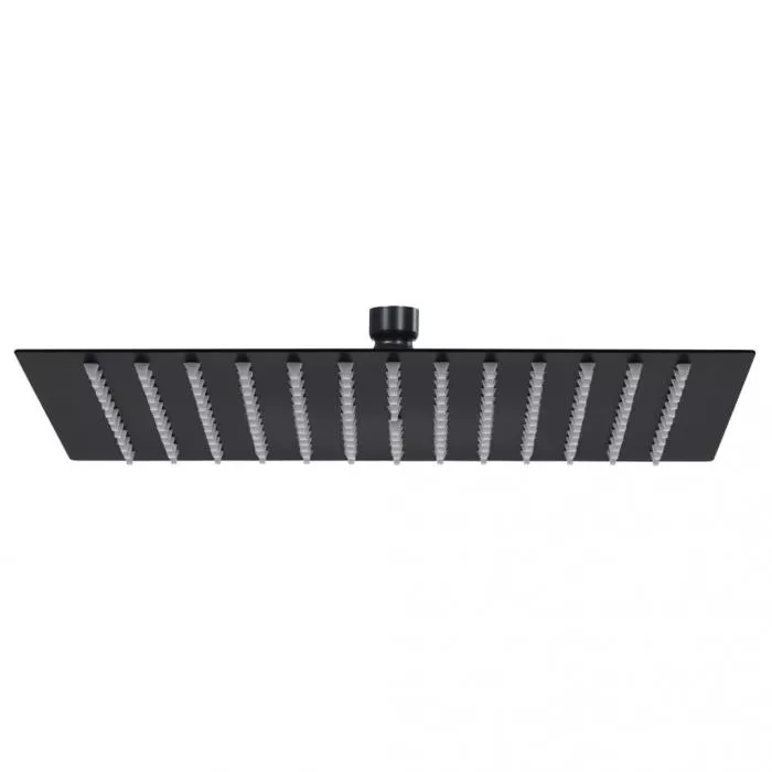 Cap de duș tip ploaie pătrat, negru, 30x30 cm, oțel inoxidab, [],https:mobideco.ro