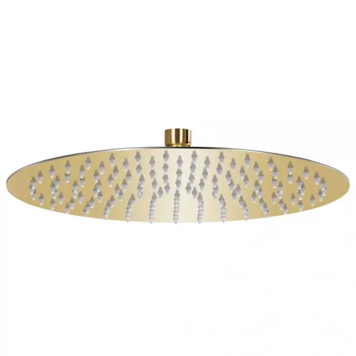 Cap de duș tip ploaie rotund, auriu, 30 cm, oțel inoxidabil, [],https:mobideco.ro