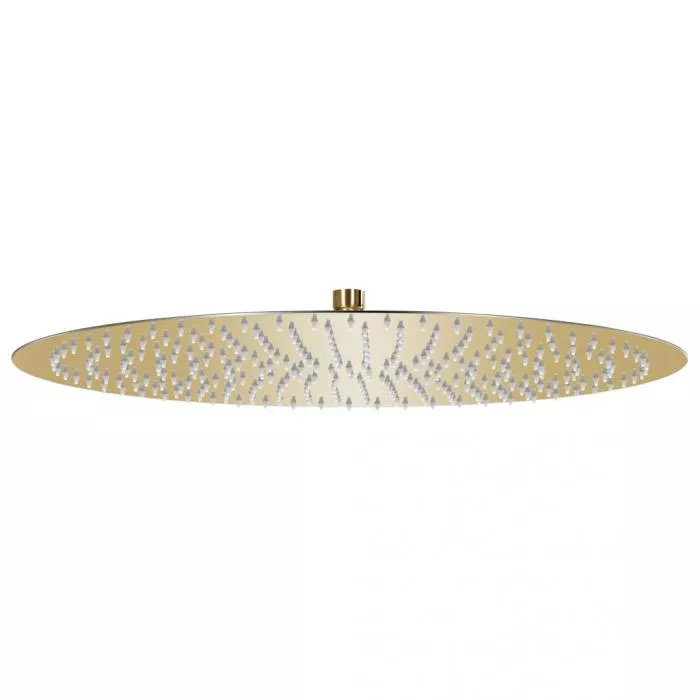 Cap de duș tip ploaie rotund, auriu, 50 cm, oțel inoxidabil, [],https:mobideco.ro