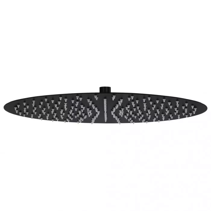 Cap de duș tip ploaie rotund, negru, 40 cm, oțel inoxidabil, [],https:mobideco.ro