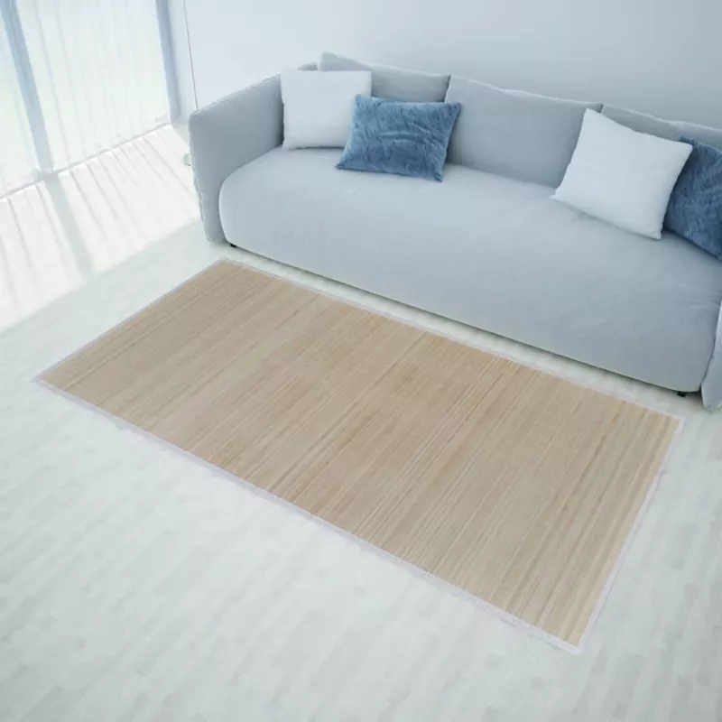 Carpetă dreptunghiulară din bambus natural, 80 x 300 cm, [],mobideco.ro