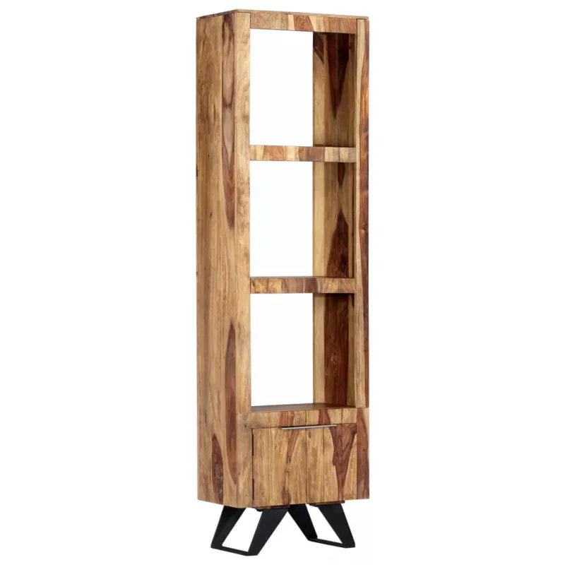Comodă inaltă, 45 x 28 x 180 cm, lemn masiv de sheesham, [],mobideco.ro