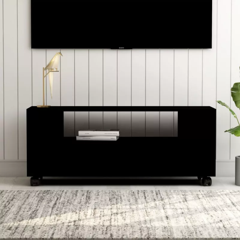 Comodă TV, negru, 120 x 35 x 43 cm, PAL, [],mobideco.ro