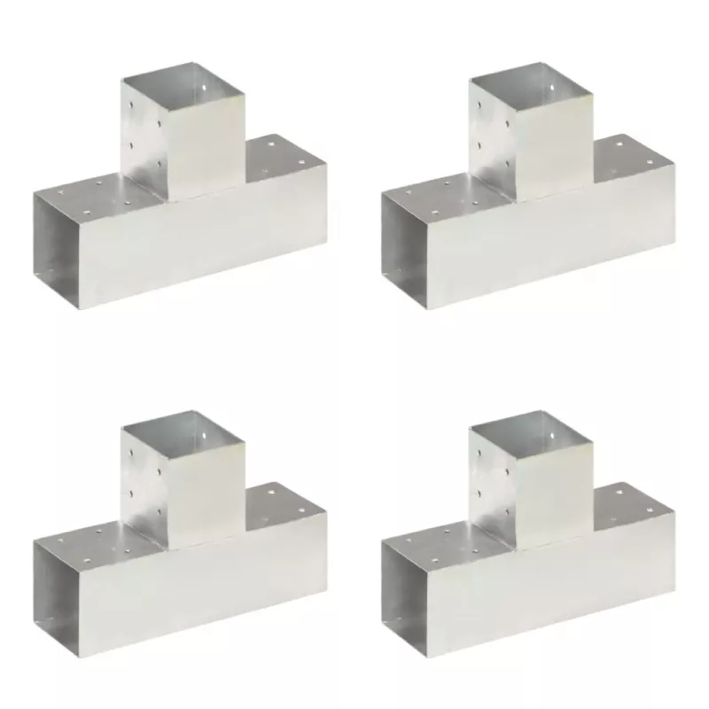Conectori de grindă, 4 buc, formă T, 91x91 mm, metal galvanizat, [],https:mobideco.ro