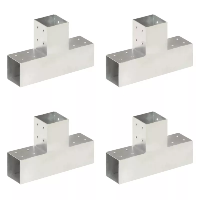 Conectori de grindă, formă T, 4 buc, 81x81 mm, metal galvanizat, [],https:mobideco.ro