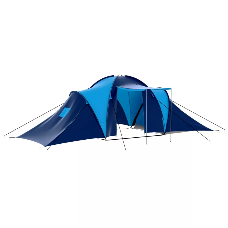 Cort camping textil, 9 persoane, albastru inchis și albastru, [],mobideco.ro