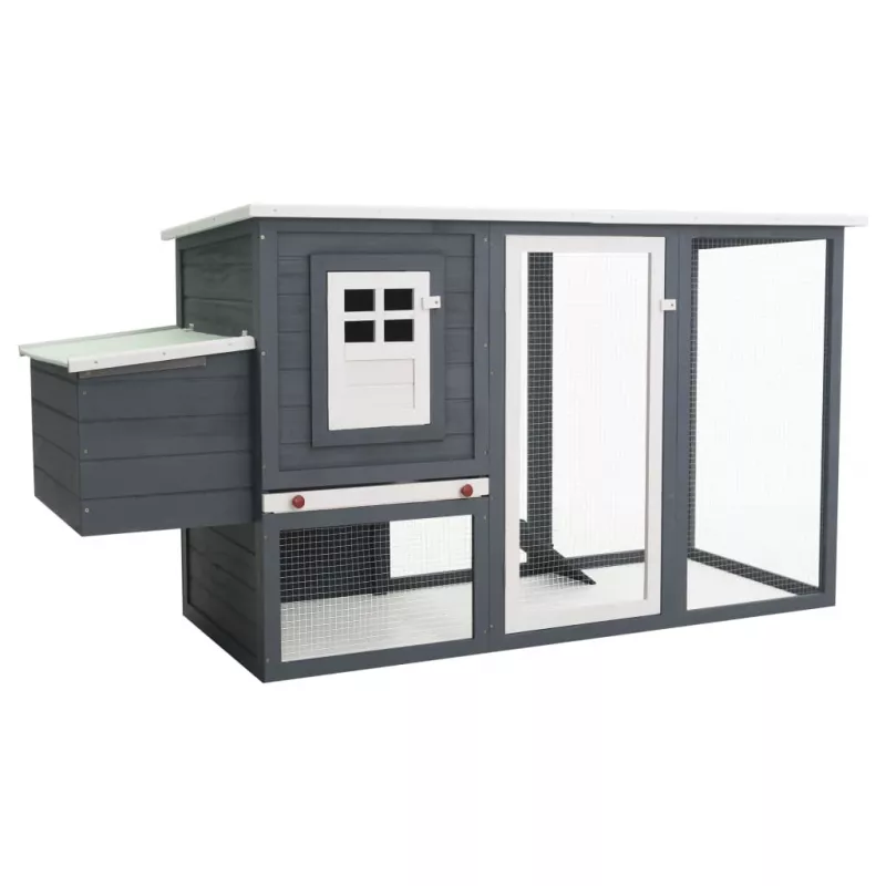 Coteț de exterior pentru găini coteț păsări 1 cuibar gri lemn, [],https:mobideco.ro