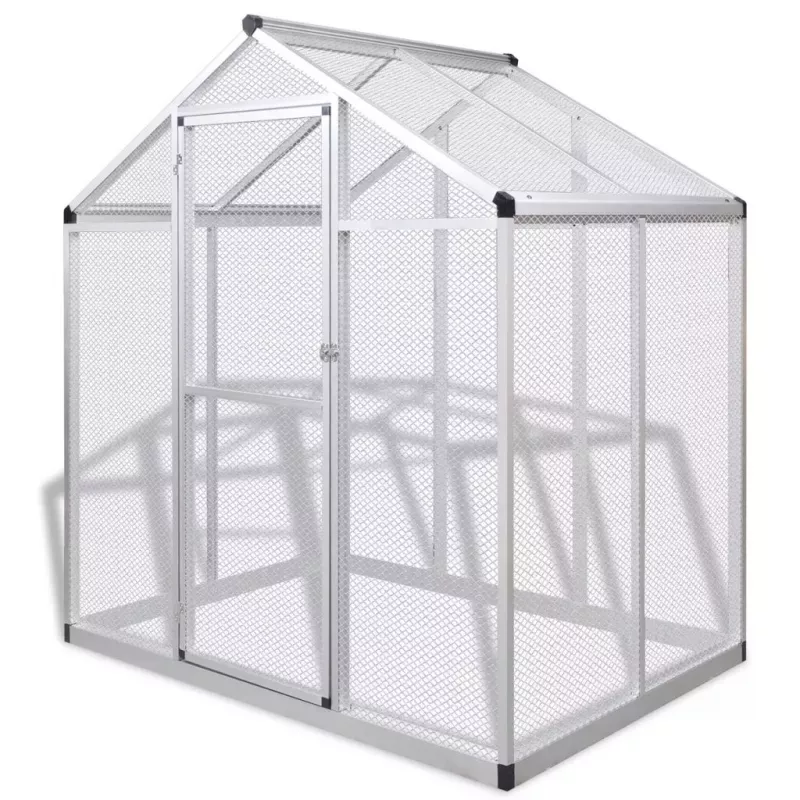 Coteț păsări de exterior, aluminiu, 178 x 122 x 194 cm, [],https:mobideco.ro