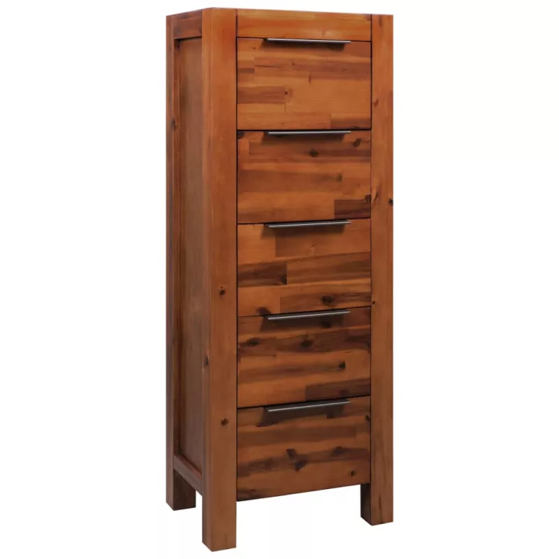 Cufăr cu sertare, lemn masiv de acacia, 45 x 32 x 115 cm, [],mobideco.ro