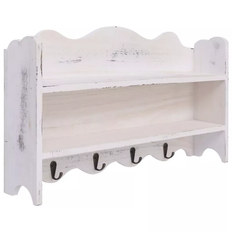 Cuier de perete, alb, 50 x 10 x 30 cm, lemn, [],https:mobideco.ro