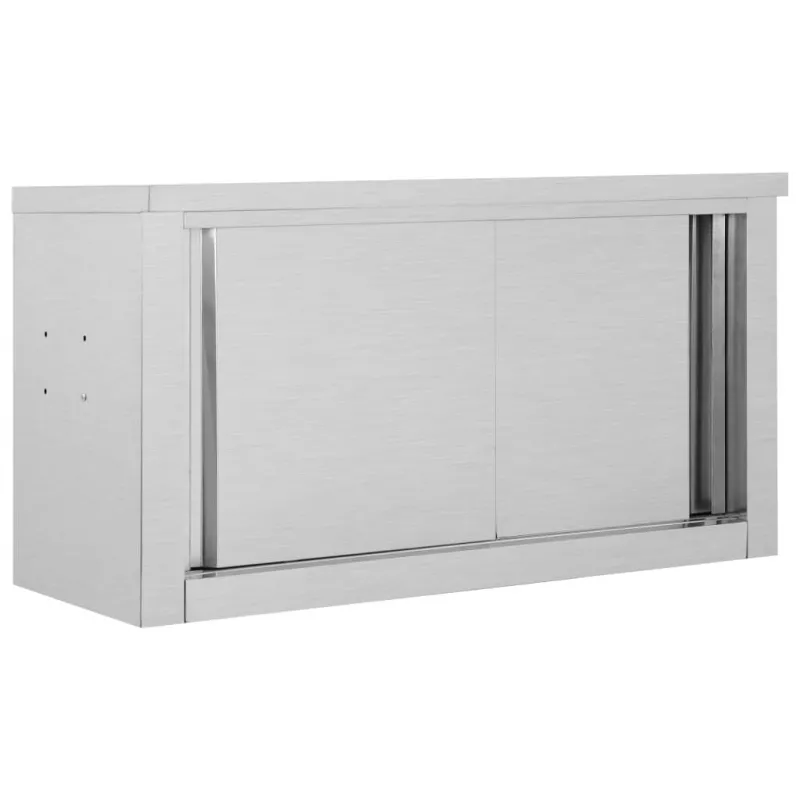 Dulap bucătărie cu uși glisante, 90x40x50 cm, oțel inoxidabil, [],mobideco.ro