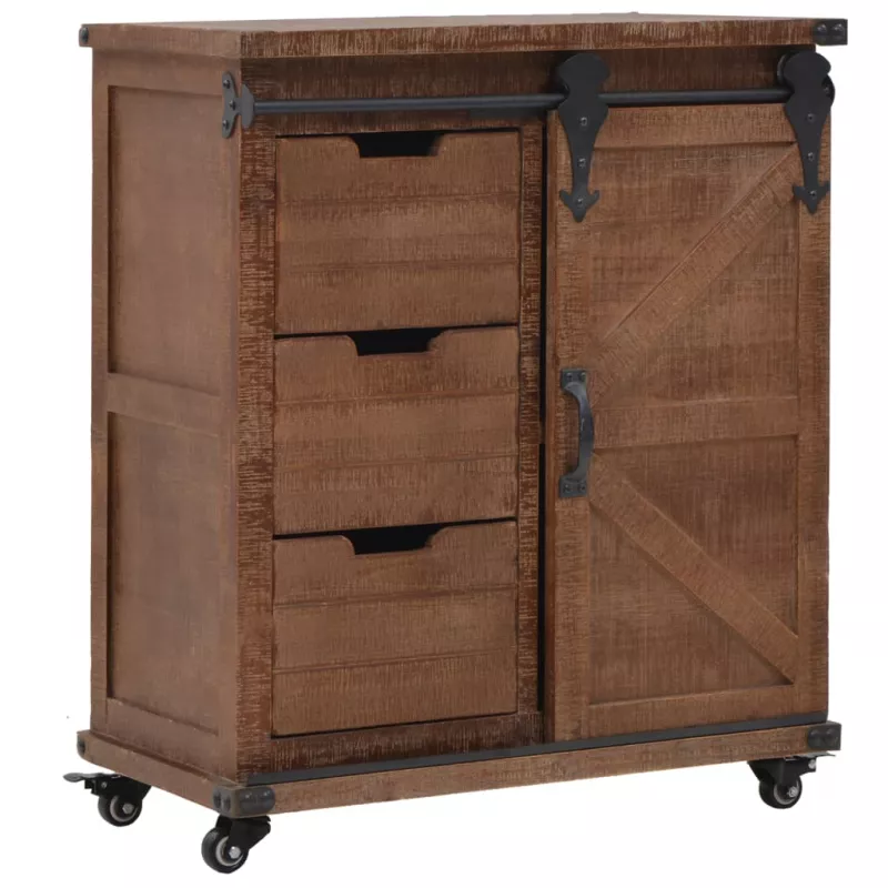Dulap de depozitare, lemn masiv de brad 64 x 33,5 x 75 cm, maro, [],https:mobideco.ro