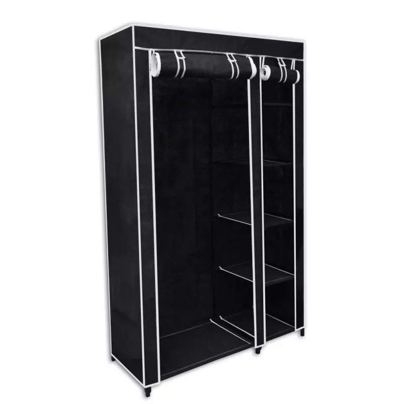 Dulap de haine pliabil, negru, 110 x 45 x 175 cm, [],mobideco.ro