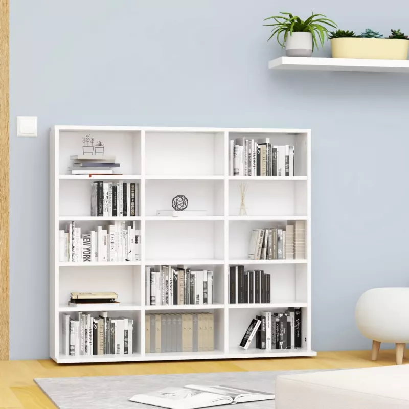 Dulap pentru CD-uri, alb, 102 x 23 x 89,5 cm, PAL, [],https:mobideco.ro