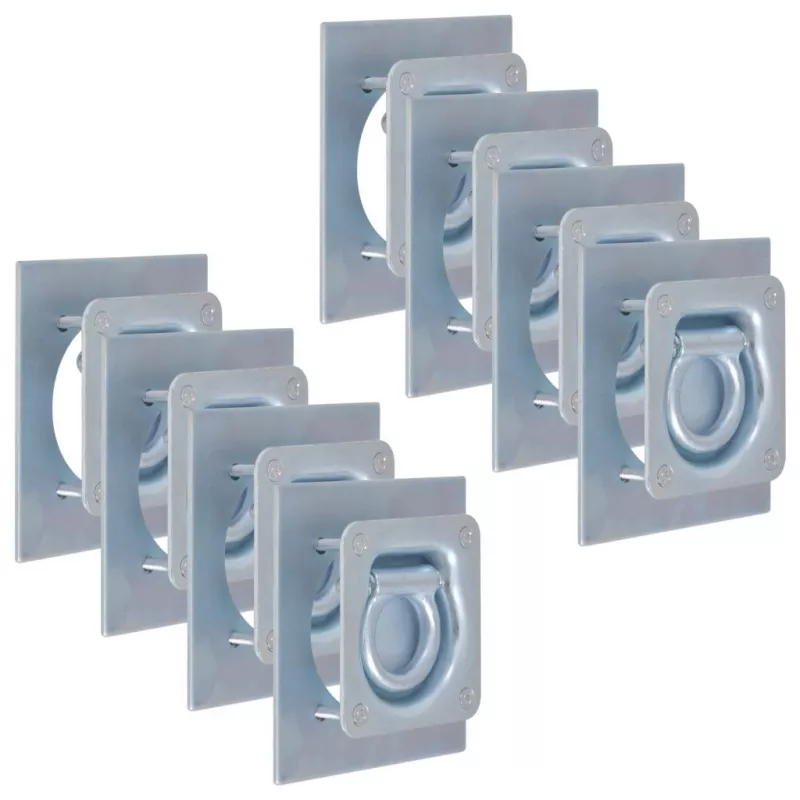 Inele ancorare pentru remorcă 8 buc, oțel galvanizat, 2000 kg, [],https:mobideco.ro
