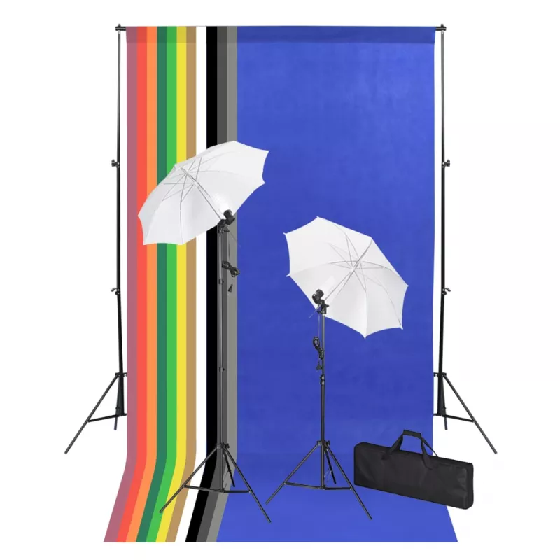 Kit de studio foto cu fundaluri, lămpi și umbrele, [],mobideco.ro