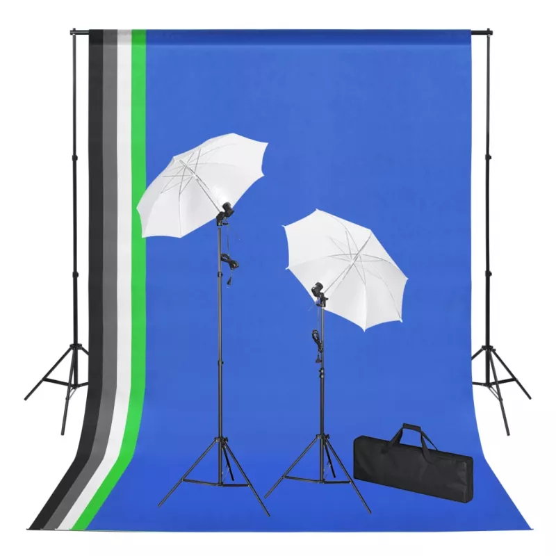 Kit studio foto cu fundaluri, lămpi și umbrele, [],mobideco.ro