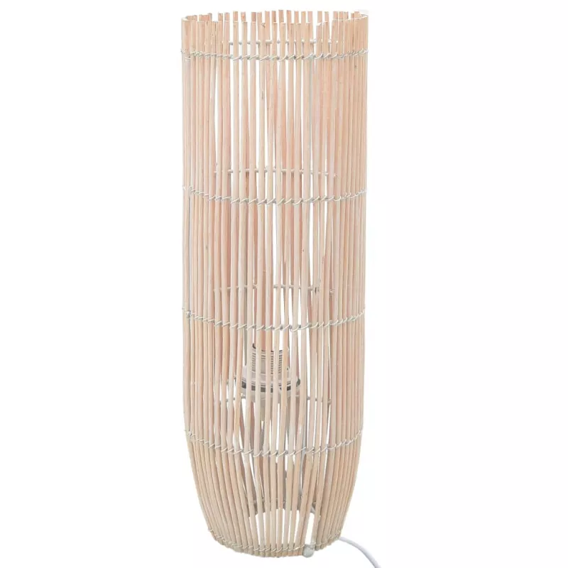 Lampă de podea, alb, 72 cm, răchită, E27, [],mobideco.ro