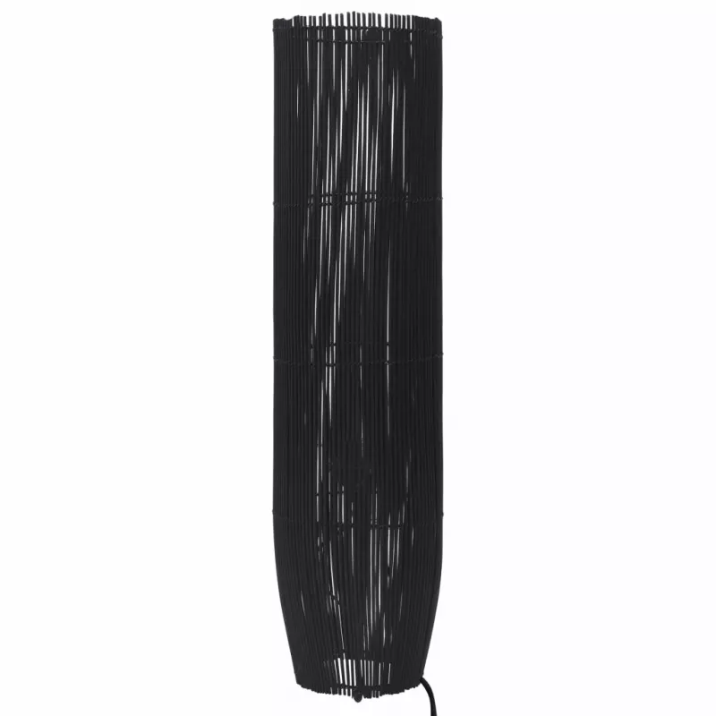 Lampă de podea, negru, 72 cm, răchită, E27, [],mobideco.ro