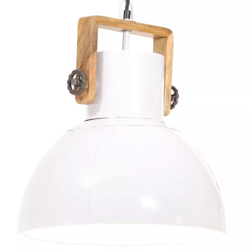 Lampă suspendată industrială, 25 W, alb, 40 cm, E27, rotund, [],mobideco.ro