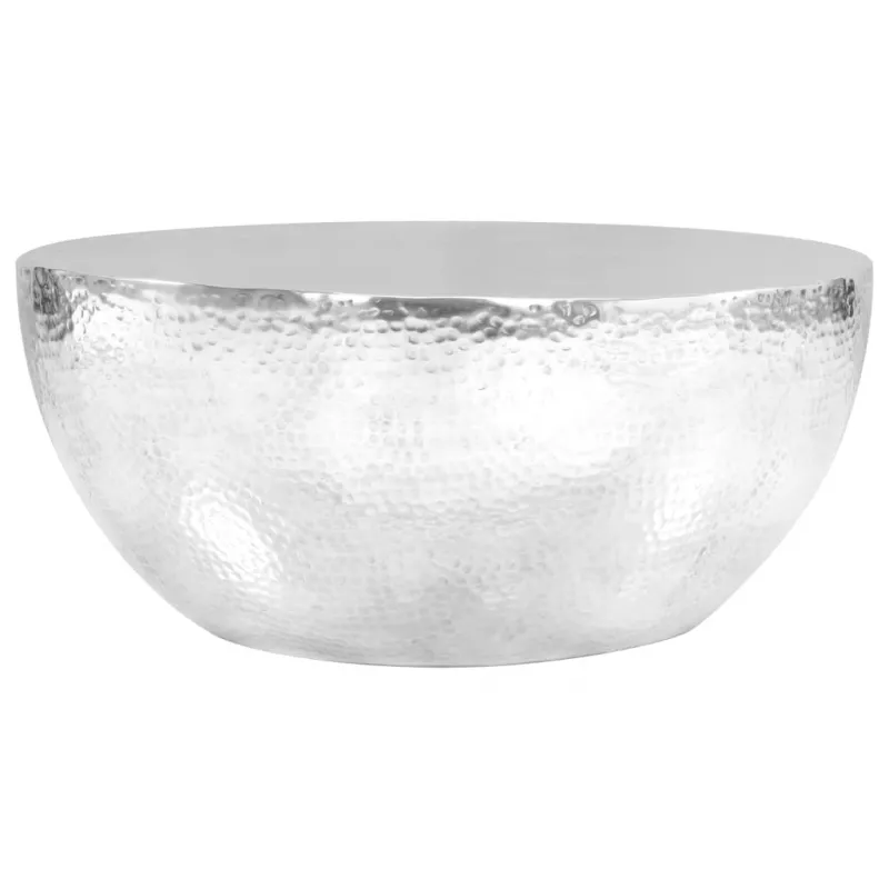 Măsuță cafea, argintiu, 70 x 30 cm, aluminiu bătut cu ciocanul, [],mobideco.ro