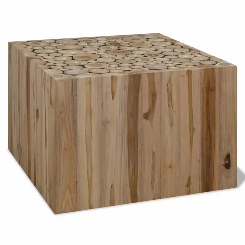 Măsuță de cafea, lemn de tec natural, 50 x 50 x 35 cm, [],mobideco.ro