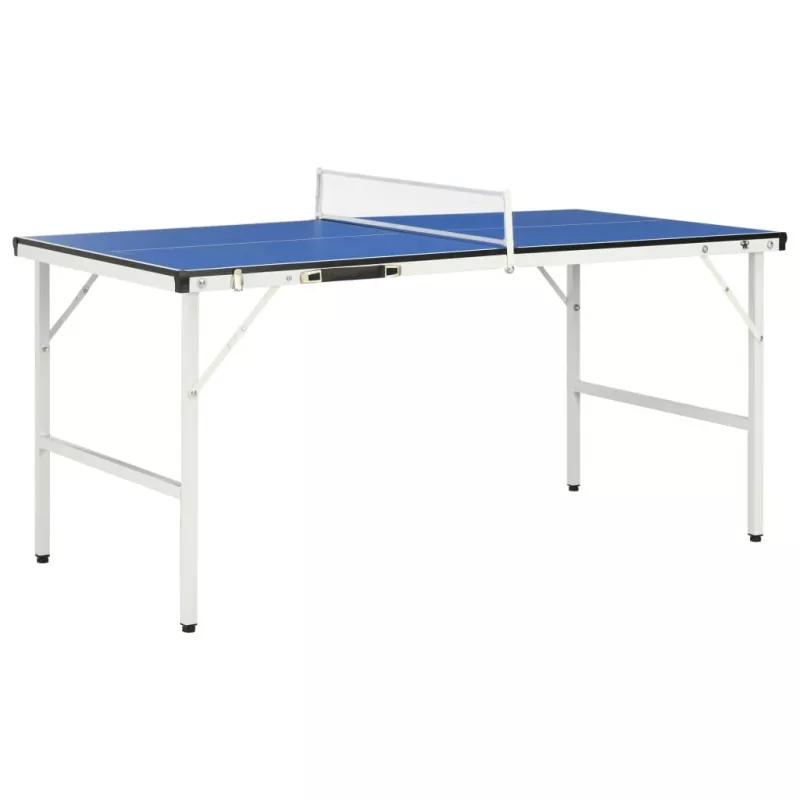 Masă de ping pong cu fileu, albastru, 152 x 76 x 66 cm, [],mobideco.ro