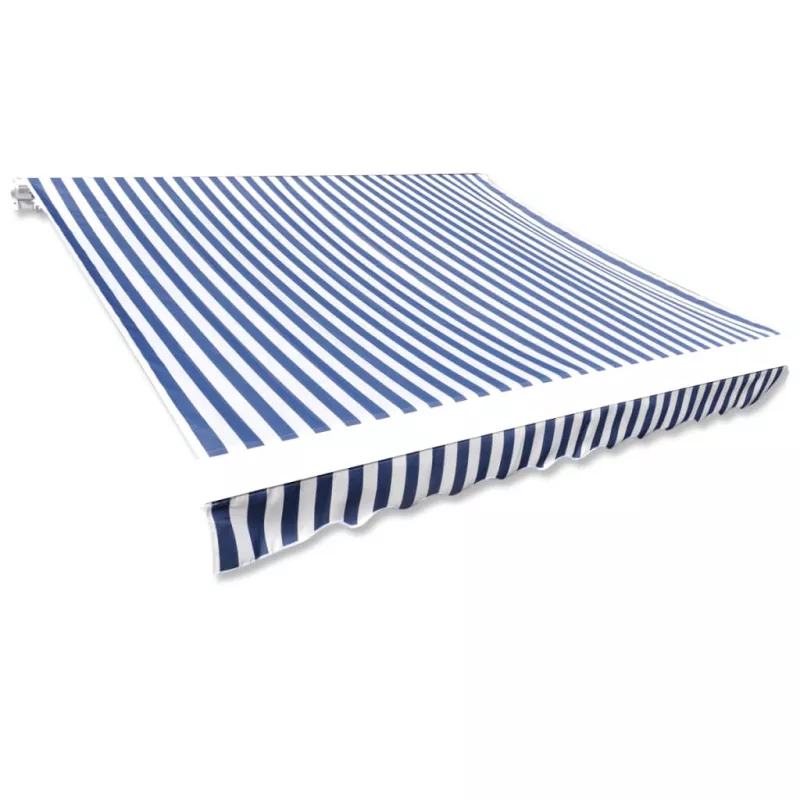 Pânză copertină albastru & alb 4 x 3 m (cadrul nu este inclus), [],mobideco.ro