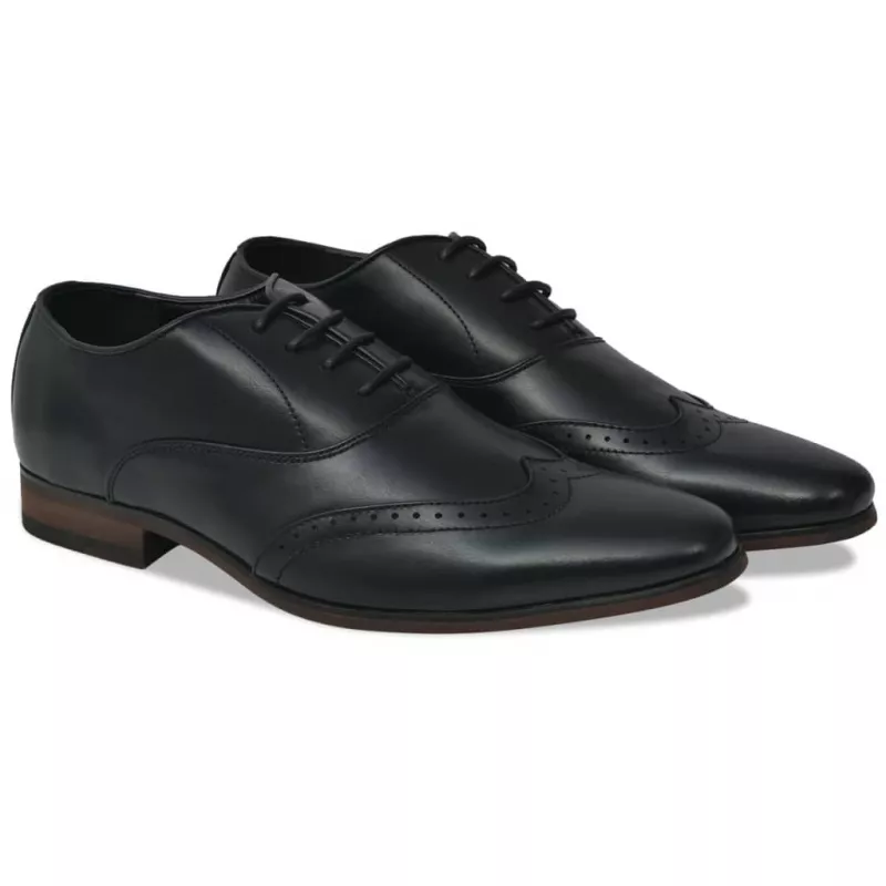 Pantofi bărbați Brogue cu șiret, mărime 42, piele PU, negru, [],mobideco.ro