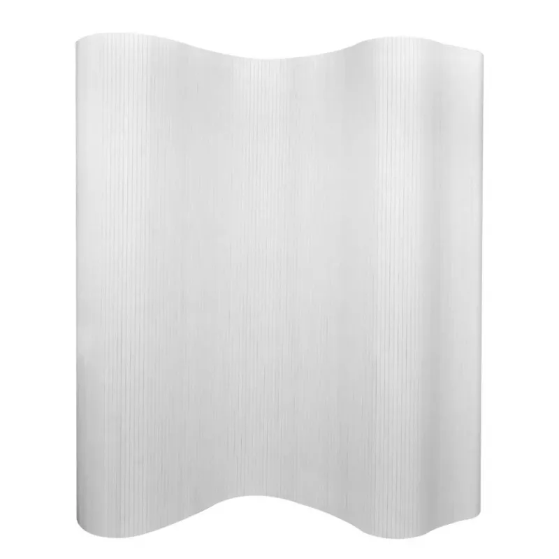 Paravan de cameră, alb, 250 x 165 cm, bambus, [],mobideco.ro