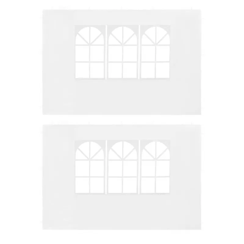 Perete lateral cort petrecere, 2 buc, alb, PE, cu fereastră, [],mobideco.ro