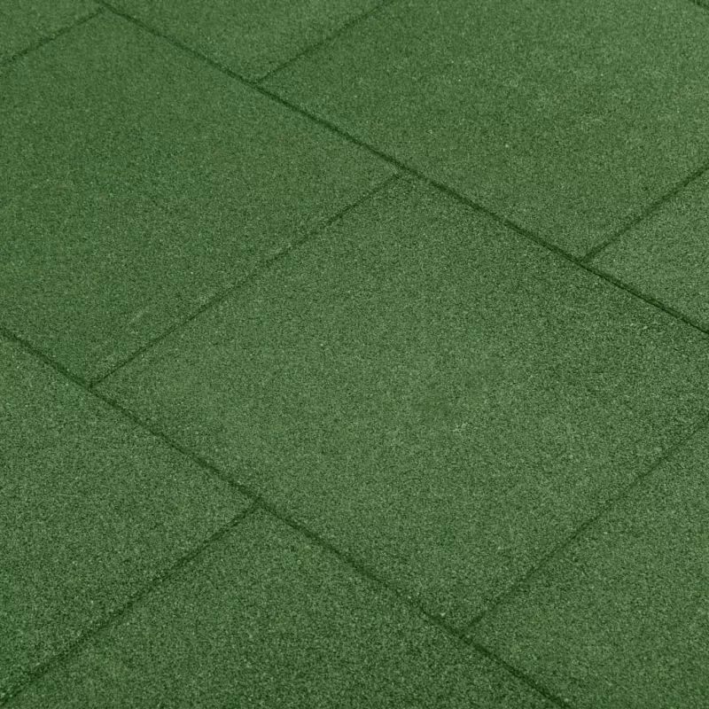 Plăci de protecție la cădere 24 buc, verde, 50x50x3 cm, cauciuc, [],mobideco.ro