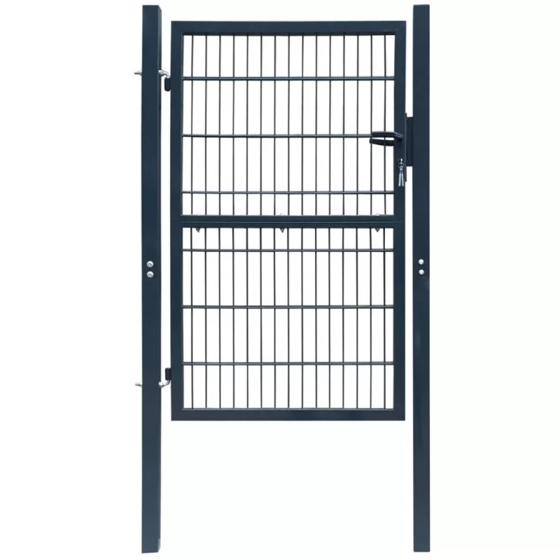 Poartă 2D pentru gard (simplă) 106 x 170 cm, gri antracit, [],https:mobideco.ro