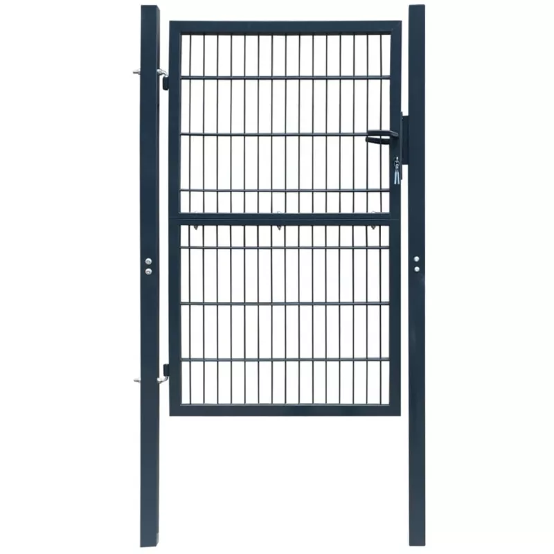 Poartă 2D pentru gard (simplă) 106 x 190 cm, gri antracit, [],https:mobideco.ro