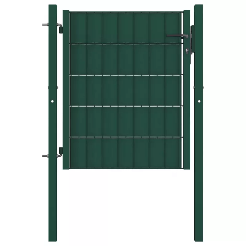 Poartă de gard, verde, 100 x 81 cm, oțel, [],https:mobideco.ro