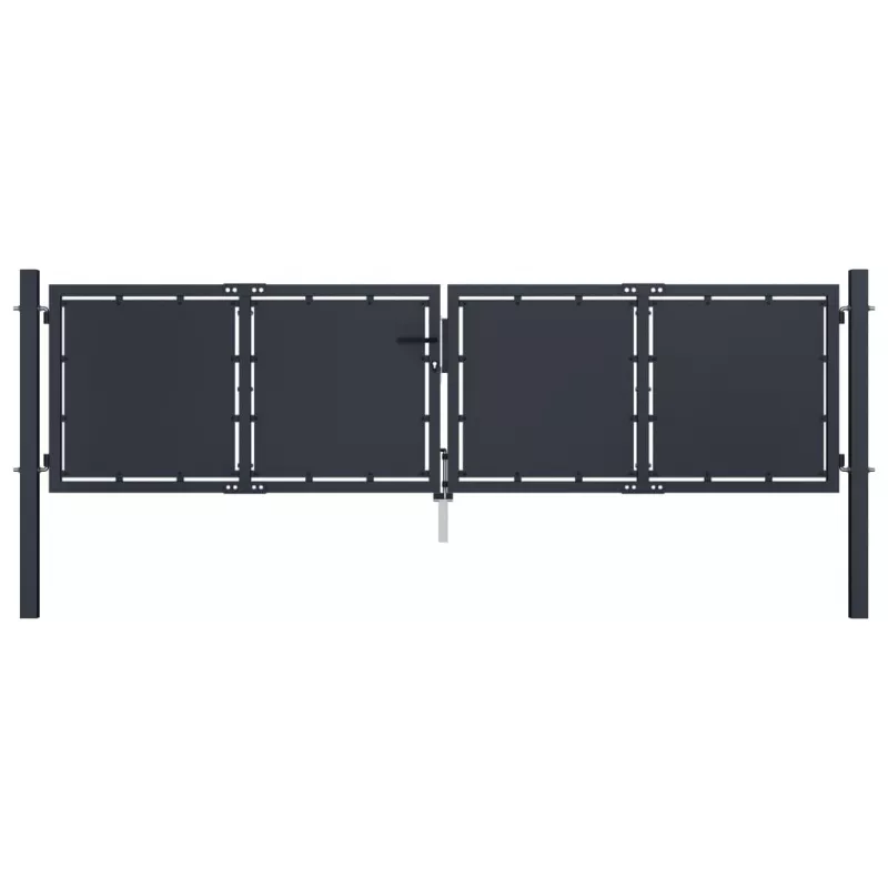Poartă de grădină, antracit, 300 x 75 cm, oțel, [],https:mobideco.ro