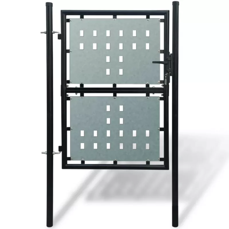 Poartă neagră pentru gard 100 x 200 cm, [],https:mobideco.ro