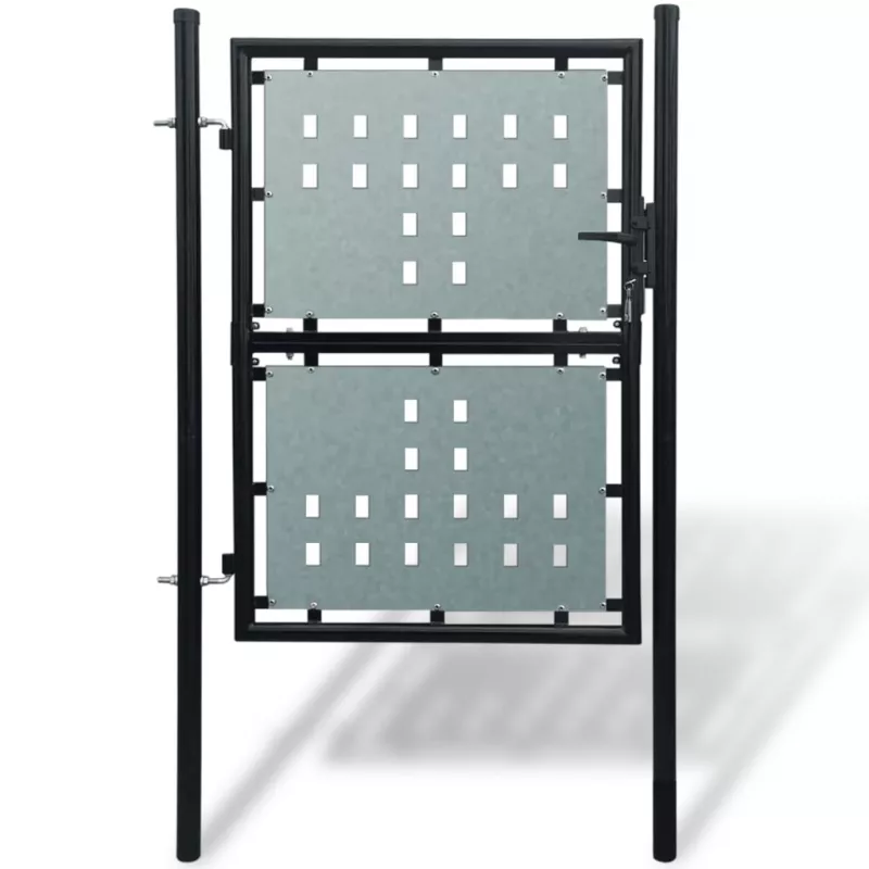 Poartă neagră pentru gard 100 x 225 cm, [],https:mobideco.ro