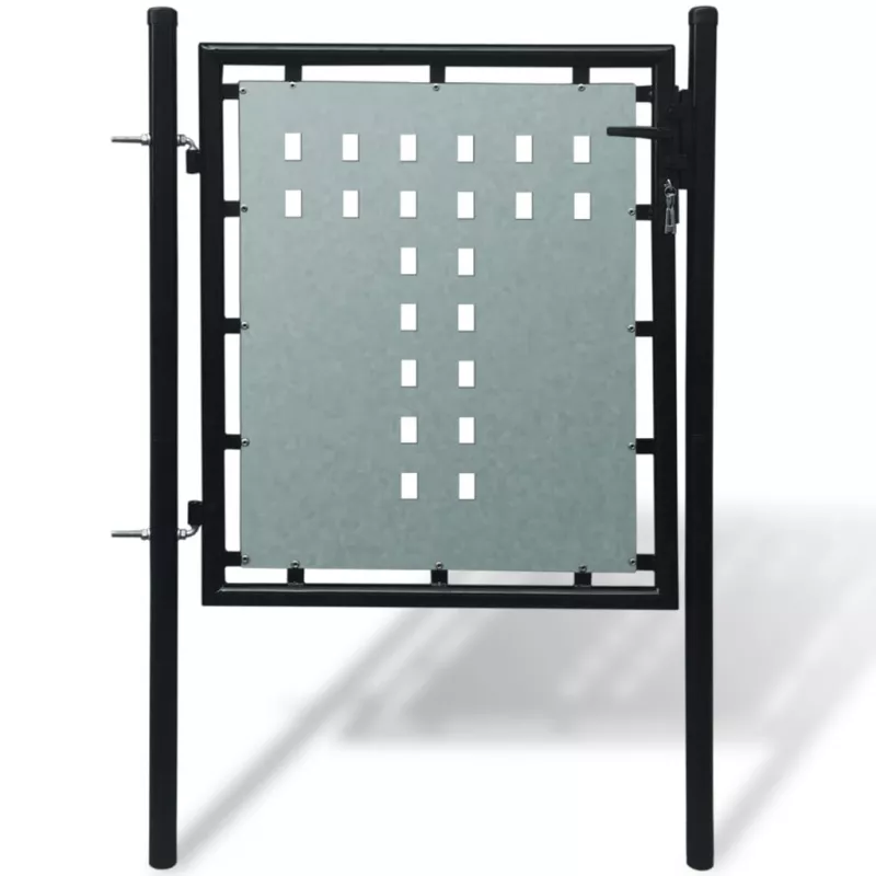 Poartă pentru gard simplă, negru, 100 x 125 cm, [],https:mobideco.ro