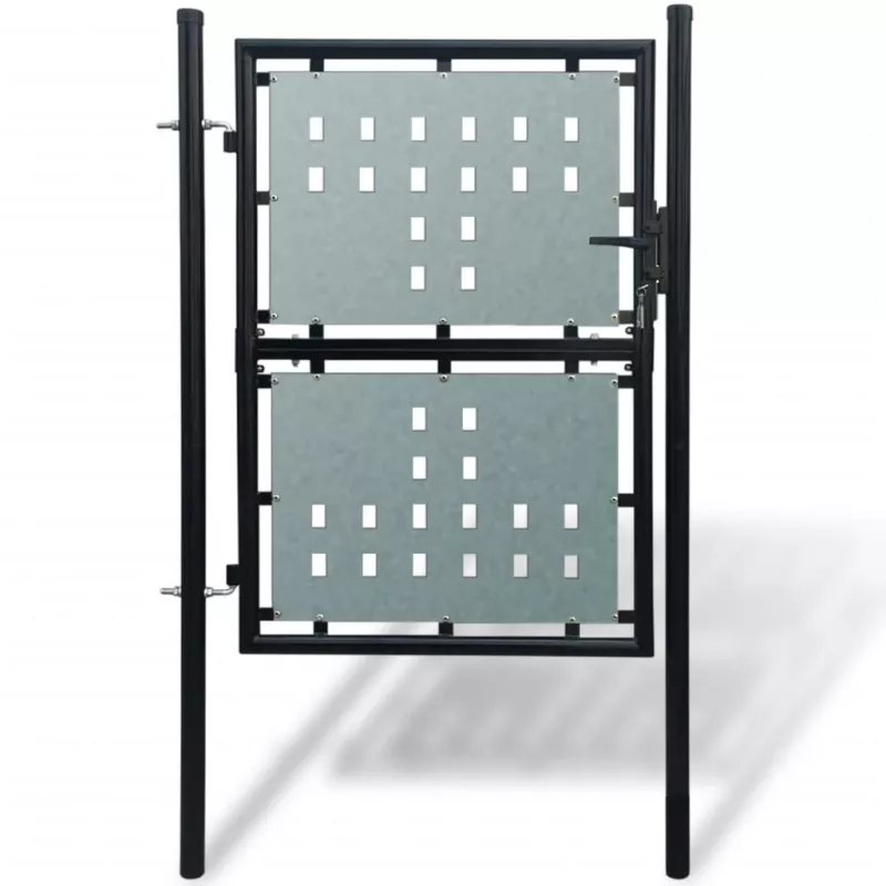 Poartă pentru gard simplă, negru, 100 x 250 cm, [],https:mobideco.ro