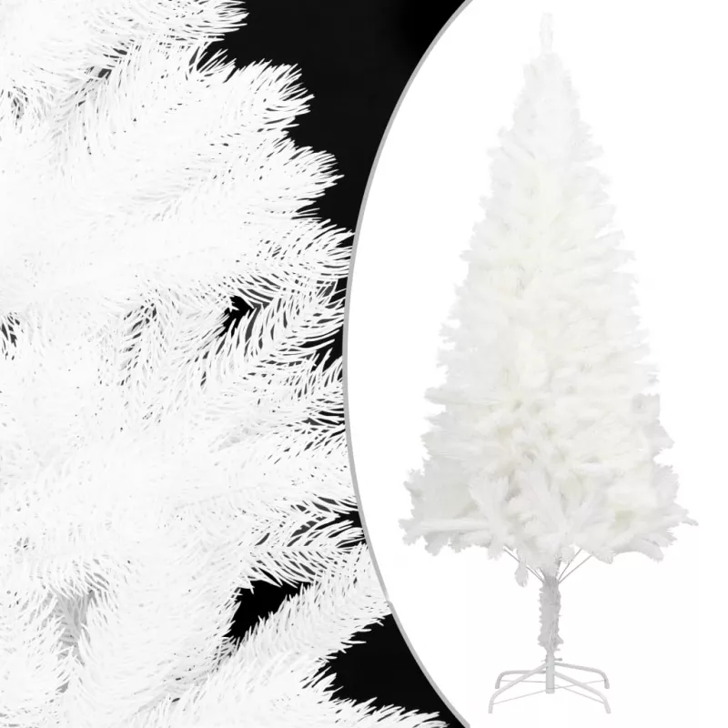 Pom de Crăciun artificial, ace cu aspect natural, alb, 240 cm, [],mobideco.ro