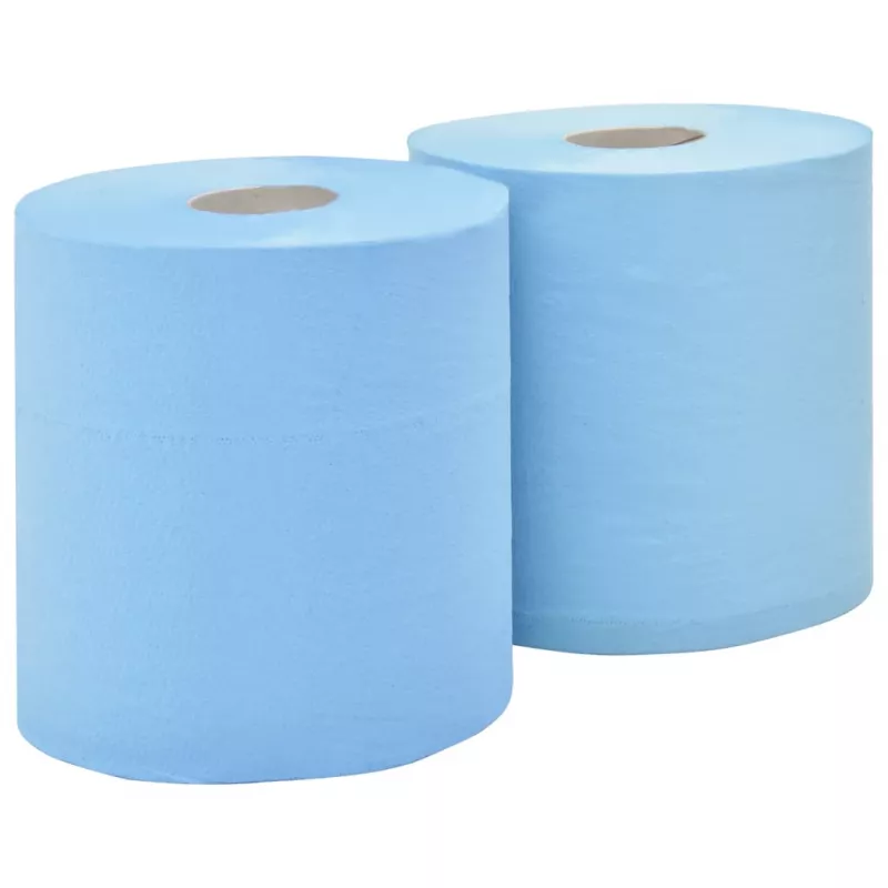 Prosoape hârtie industrială 2 straturi, albastru, 2 role, 20 cm, [],mobideco.ro
