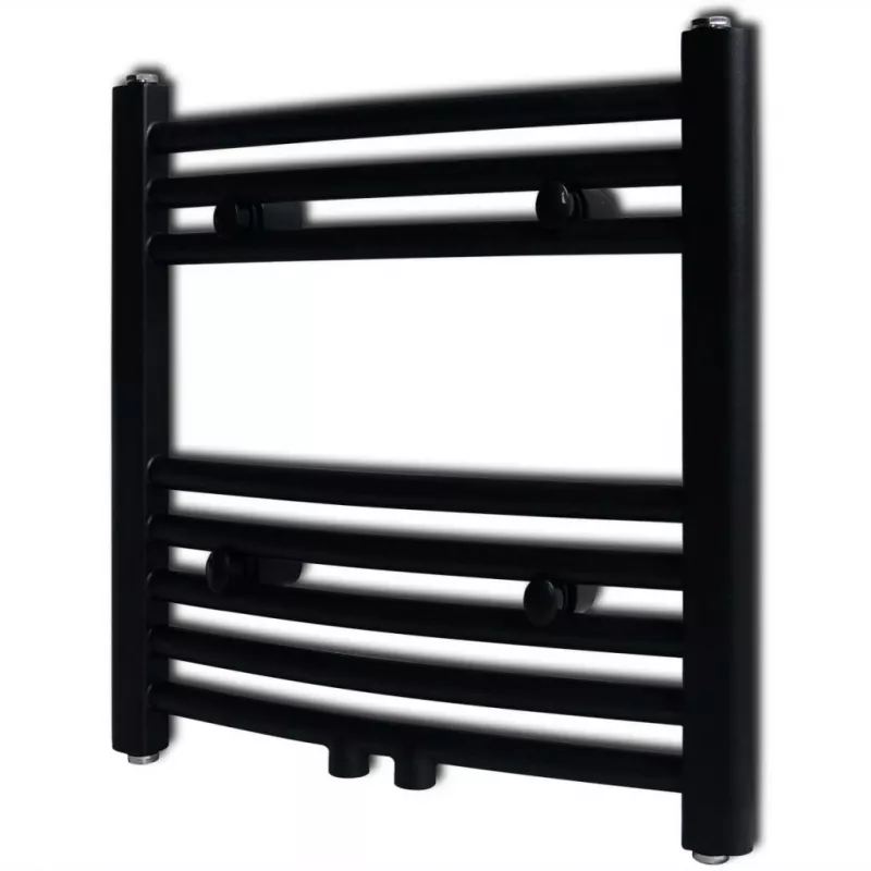 Radiator port-prosop incălzire baie, curbat, 480 x 480 mm, negru, [],https:mobideco.ro
