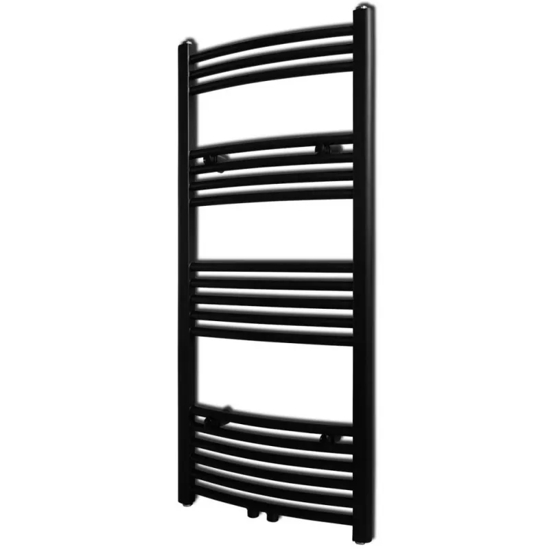 Radiator port-prosop incălzire baie, curbat, 500 x 1160 mm, negru, [],https:mobideco.ro