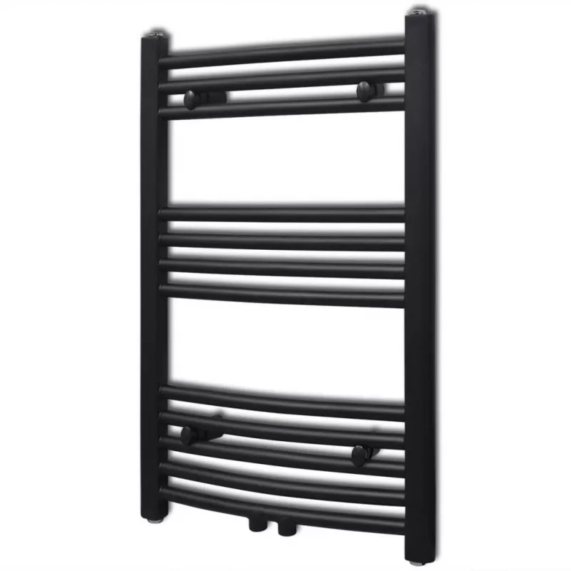 Radiator port-prosop incălzire baie, curbat, 500 x 764 mm, negru, [],https:mobideco.ro