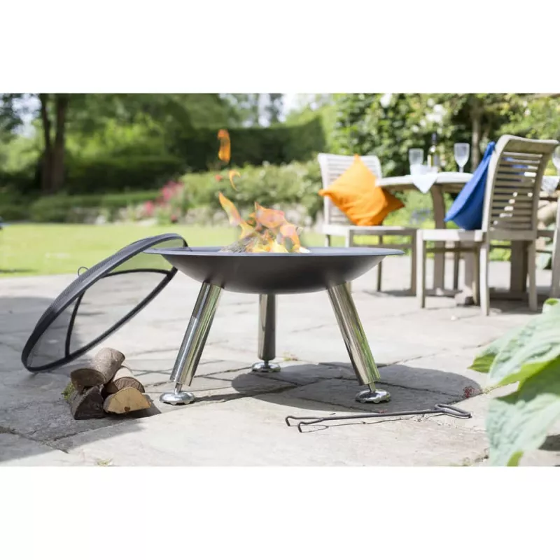 RedFire Vatră de foc Chicago, negru, 75 cm, oțel, 85013, [],https:mobideco.ro