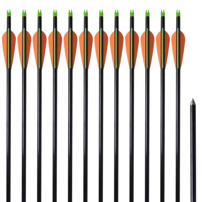 Săgeți pentru arc compus 30" 0,8 cm din fibră de sticlă, 12 buc, [],https:mobideco.ro
