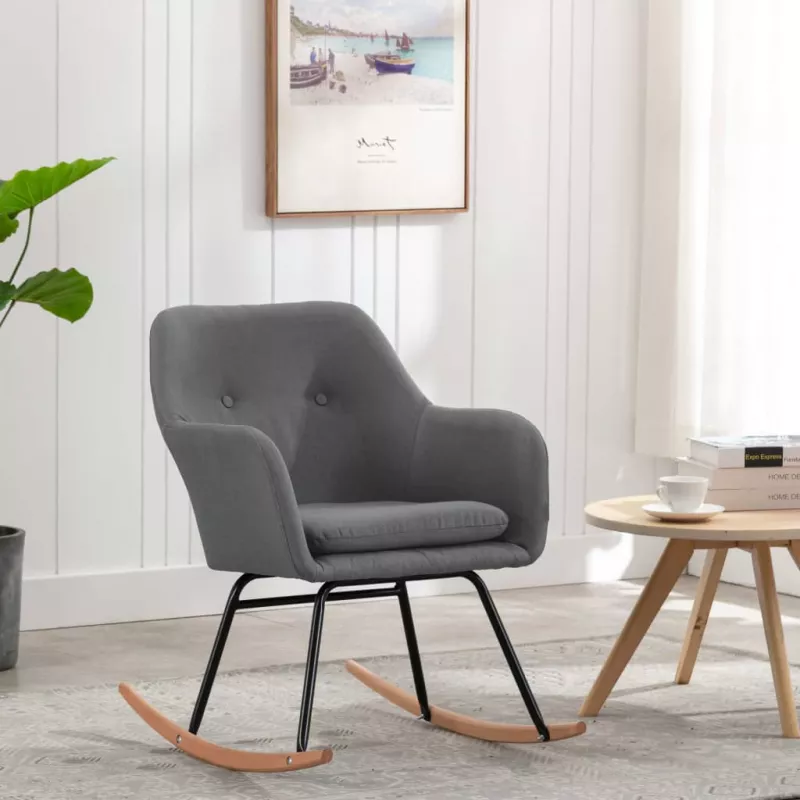Scaun balansoar, gri deschis, material textil, [],https:mobideco.ro