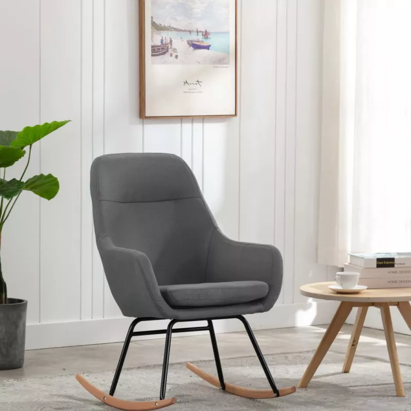 Scaun balansoar, gri deschis, material textil, [],https:mobideco.ro