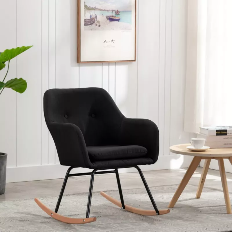 Scaun balansoar, negru, material textil, [],https:mobideco.ro